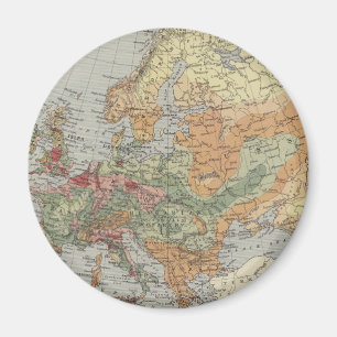 Befolkningsintensitet Europeiska Karta Magnet