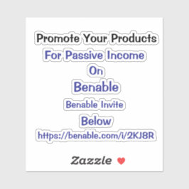 Befordra dina produkter på Benable Inbjudan-koden Klistermärken