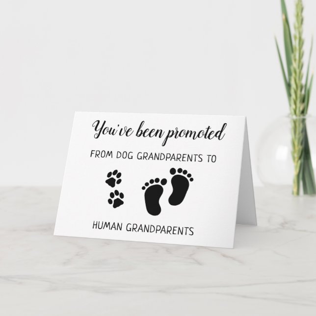 Befordrad från Hund Grandparent-Gravid-meddelande Anteckningskort (Framsida)