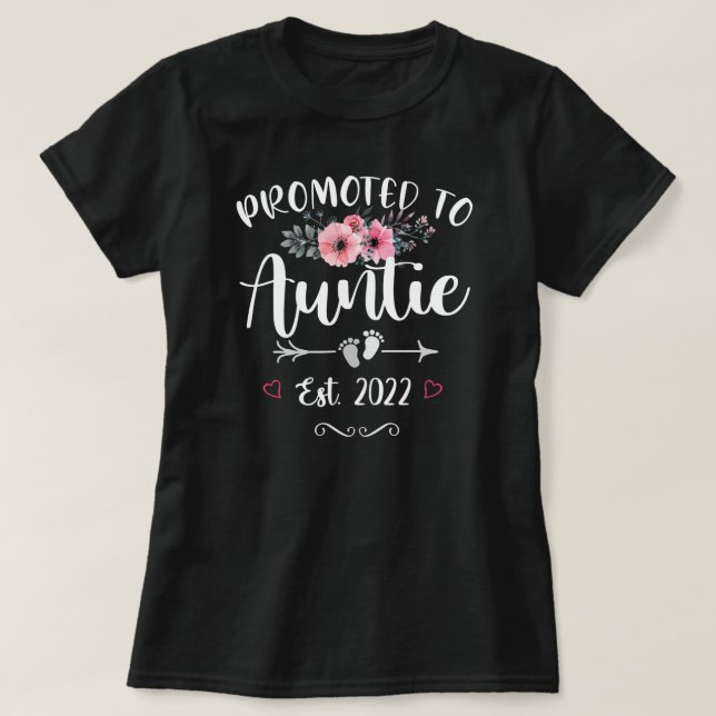 Befordrad till Auntie Est 2022 Cute New Mamma för  T Shirt (Design framsida)