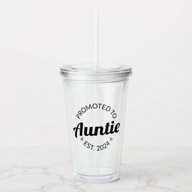 Befordrad till Auntie Est. 2024 Take Away Mugg (Framsida)