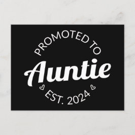 Befordrad till Auntie Est. 2024 Vykort