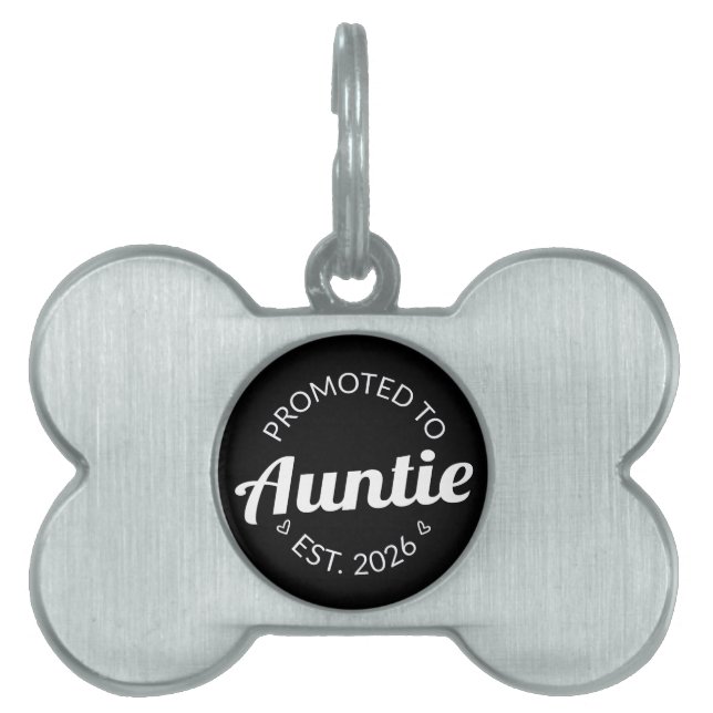 Befordrad till Auntie Est. 2026 ID-bricka Husdjur (Framsidan)