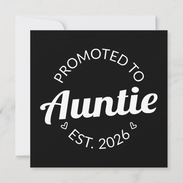 Befordrad till Auntie Est. 2026 Julkort (Framsida)