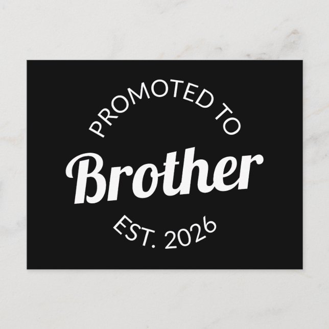Befordrad till Brother Est. 2026 Vykort (Framsida)