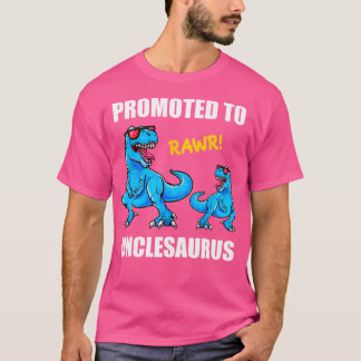 Befordrad till farbror 2021 Dinosaur Första gången T Shirt