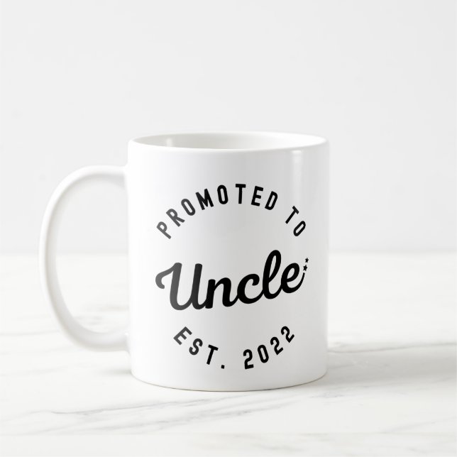 Befordrad till farbror Est. 2022 Ny farbror Kaffemugg (Vänster)