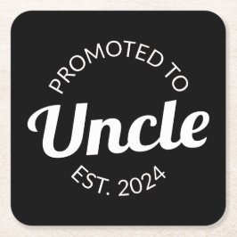 Befordrad till farbror Est. 2024 Underlägg Papper Kvadrat