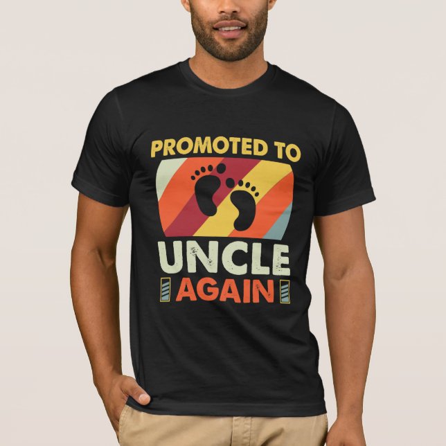 befordrad till farbror igen fadersdagspresent t shirt (Framsida)