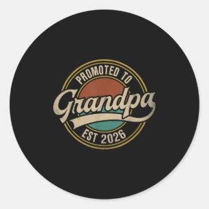 Befordrad till farfar 2026 New Grandfather Baby An Runt Klistermärke