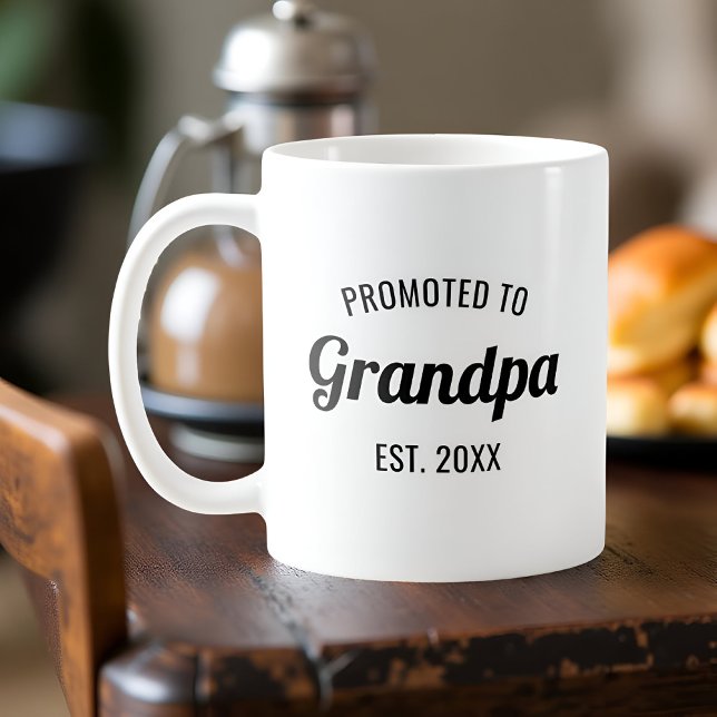 Befordrad till farfar Etableringsdatum Personlig Kaffemugg (Skapare uppladdad)