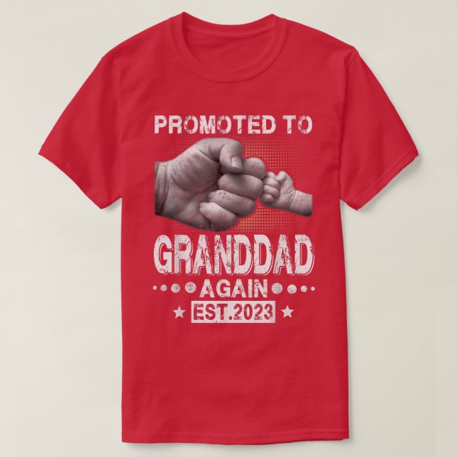 Befordrad till farfar igen Est 2023 Gravid Anno T Shirt (Design framsida)