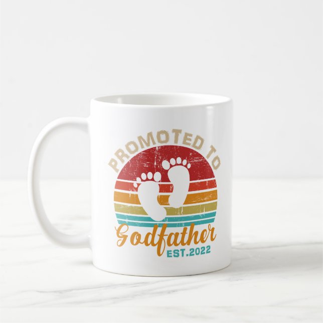 Befordrad till Godfather Est. 2022 Kaffemugg (Vänster)