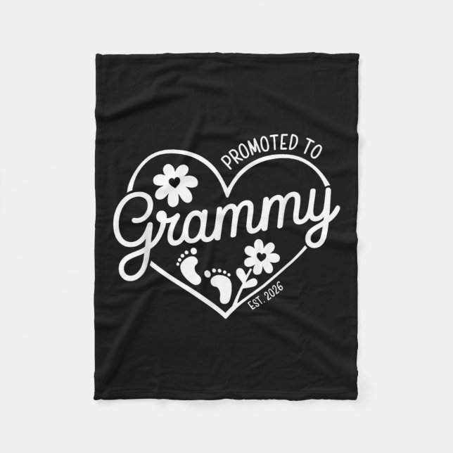 Befordrad till Grammy Est. 2026 Grandma, Nyfödd be Fleecefilt (Framsidan)