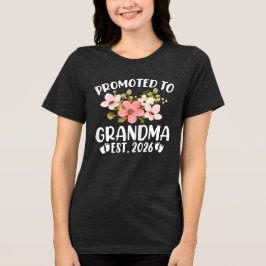 Befordrad till Grandma 2026 Blommigt First Time Gr T Shirt