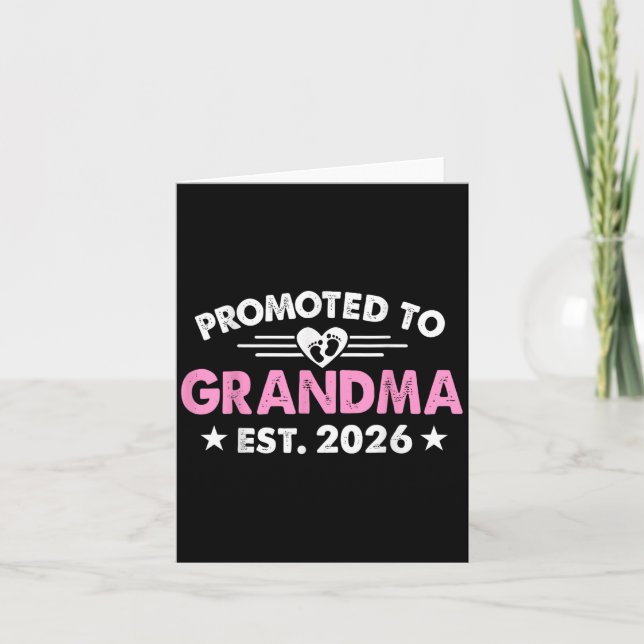 Befordrad till Grandma 2026 Grandma Est 2026 Soon  Kort (Framsida)