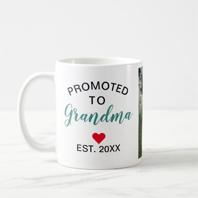 Befordrad till Grandma Anpassningsbar Photo Coffee Kaffemugg (Vänster)