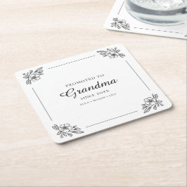 Befordrad till Grandma Classic Elegant Minimal Blo Underlägg Papper Kvadrat