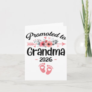 Befordrad till Grandma Est 2026-Blommigt_1 Kort