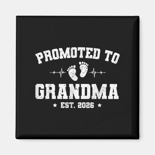 Befordrad till "Grandma Est 2026 Gravid Announceme Magnet (Framsidan)