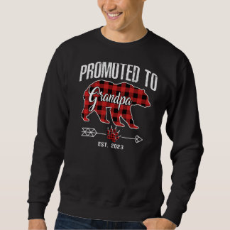 Befordrad till Grandpa 2023 Bear Pajama Red Play B Lång Ärmad Tröja