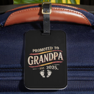Befordrad till Grandpa 2025 Grandpa est 2025 Bagagebricka