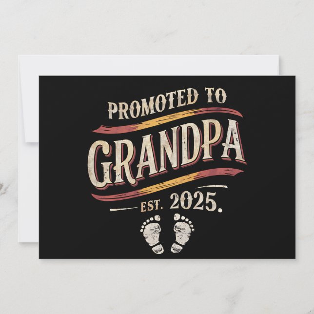 Befordrad till Grandpa 2025 Grandpa est 2025 Meddelande (Framsida)