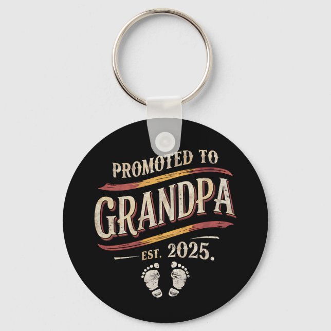 Befordrad till Grandpa 2025 Grandpa est 2025 Nyckelring (Framsida)