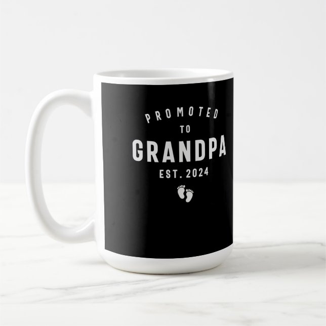 Befordrad till Grandpa Est 2024 Snart till Grandpa Kaffemugg (Vänster)