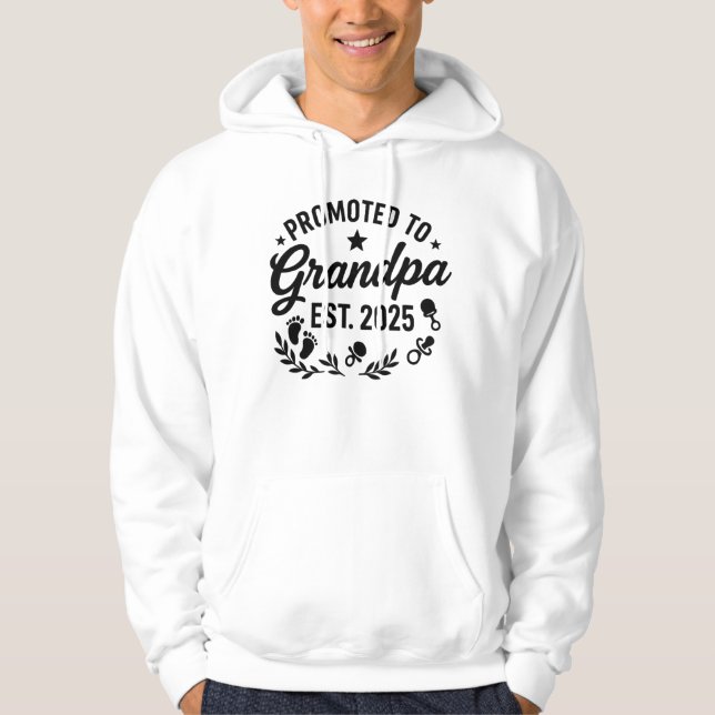 Befordrad till Grandpa EST. 2025 Hoodie (Framsida)