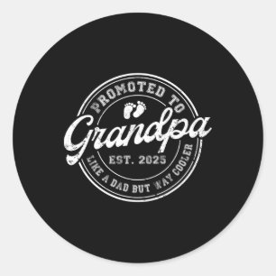 Befordrad till Grandpa Est 2025 snart till Grandpa Runt Klistermärke