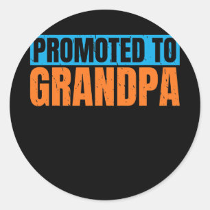 Befordrad till Grandpa Family Far Grandfather  Runt Klistermärke