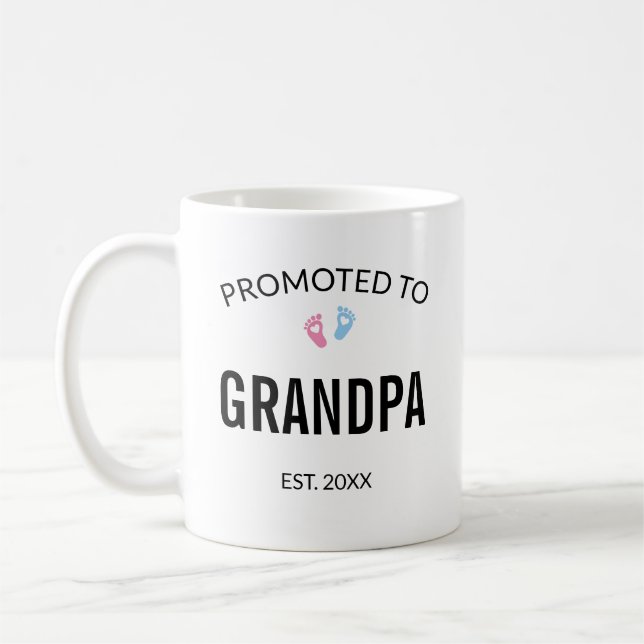 Befordrad till Grandpa Gravid-meddelande Kaffemugg (Vänster)