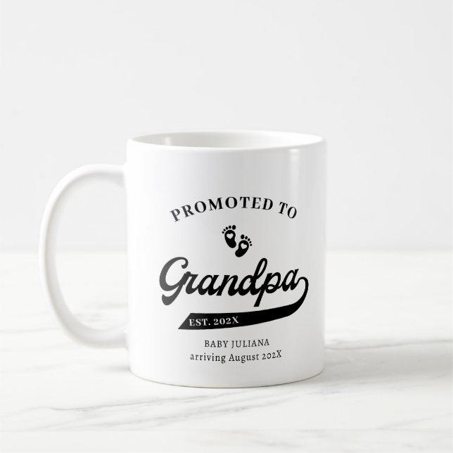 Befordrad till GrandPa Gravid-meddelande Mugg (Vänster)