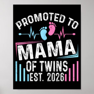 Befordrad till mamma för tvillingar Est 2026 Baby Poster