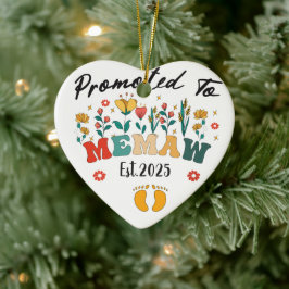 Befordrad till Memaw est. 2025: Speciella året för Julgransprydnad Keramik