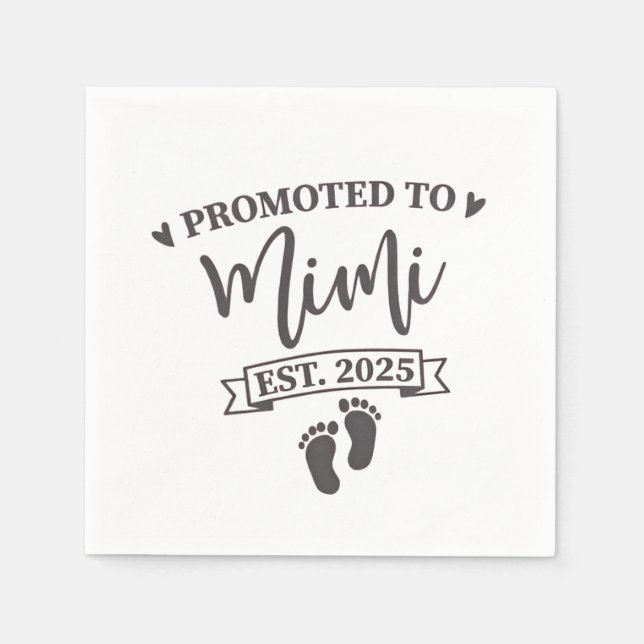 Befordrad till Mimi Est. 2025 mormor Pappersservett (Framsidan)