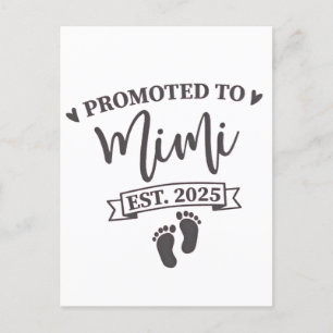 Befordrad till Mimi Est. 2025 mormor Vykort