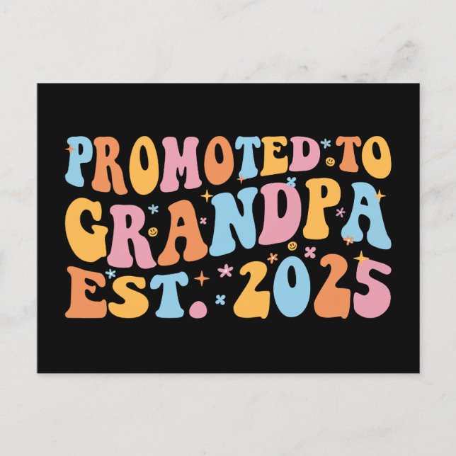 Befordrad till morfar Est. 2025 III Vykort (Framsida)