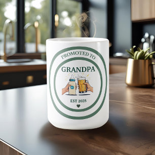 Befordrad till morfar Est. 2025 Kaffemugg