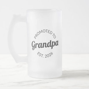 Befordrad till morfar Est. 2026 Frostat Ölglas