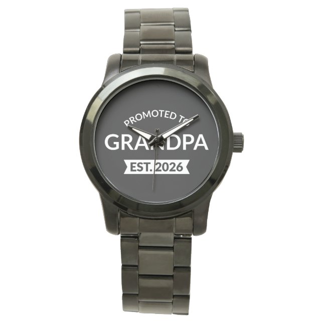 Befordrad till morfar Est. 2026 II Armbandsur (Framsida)