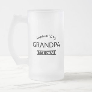 Befordrad till morfar Est. 2026 II Frostat Ölglas