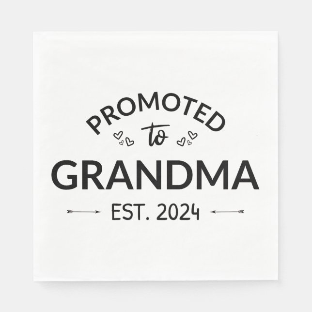 Befordrad till mormor Est. 2024 II Pappersservett (Framsidan)