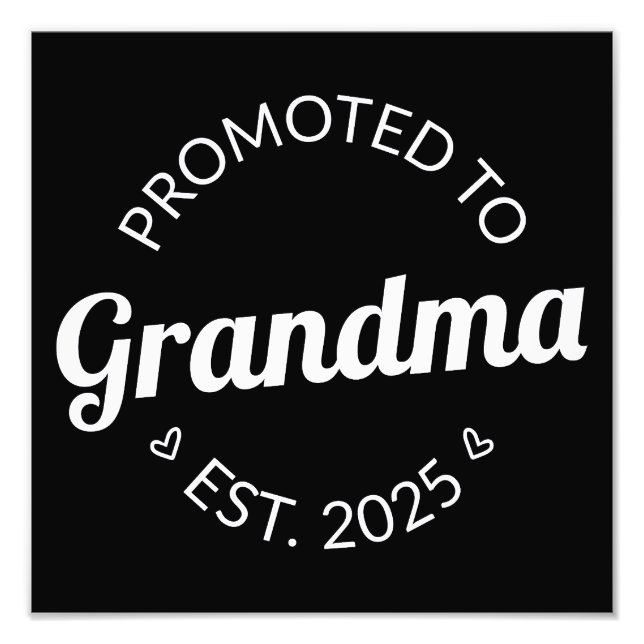 Befordrad till mormor Est. 2025 Fototryck (Framsidan)