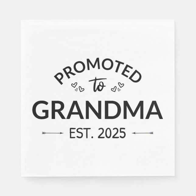Befordrad till mormor Est. 2025 II Pappersservett (Framsidan)
