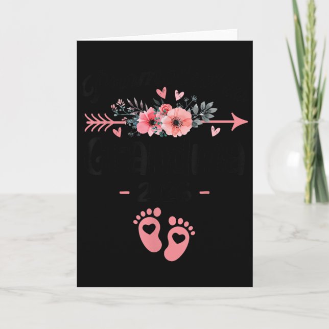 Befordrad till mormor Est 2026 Blommig Kort (Framsida)