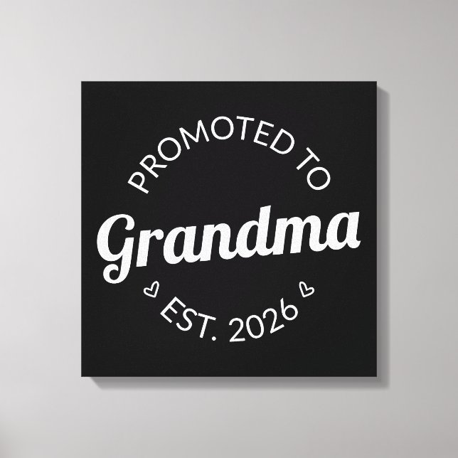Befordrad till mormor Est. 2026 Canvastryck (Framsida)