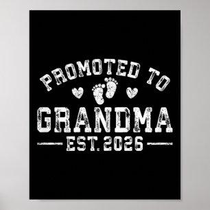 Befordrad till mormor Est. 2026 Farföräldrar Baby Poster