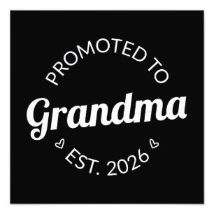 Befordrad till mormor Est. 2026 Fototryck